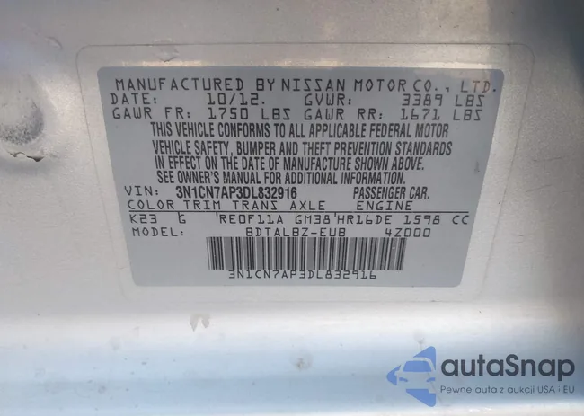 3N1CN7AP3DL832916: 44422714