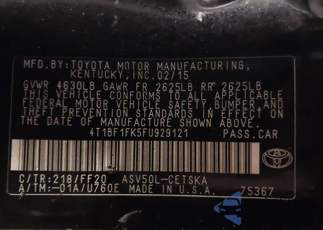 4T1BF1FK5FU929121: 44422794