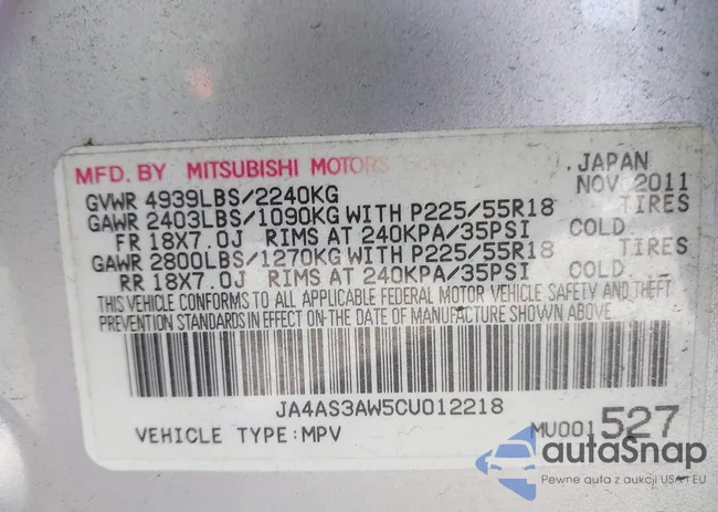 JA4AS3AW5CU012218: 44422802