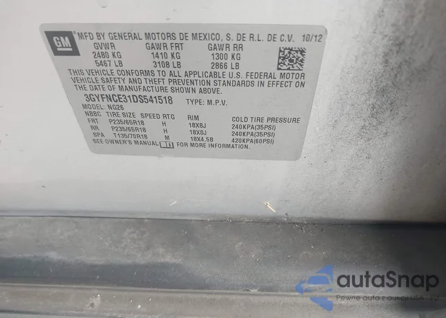 3GYFNCE31DS541518: 44423879