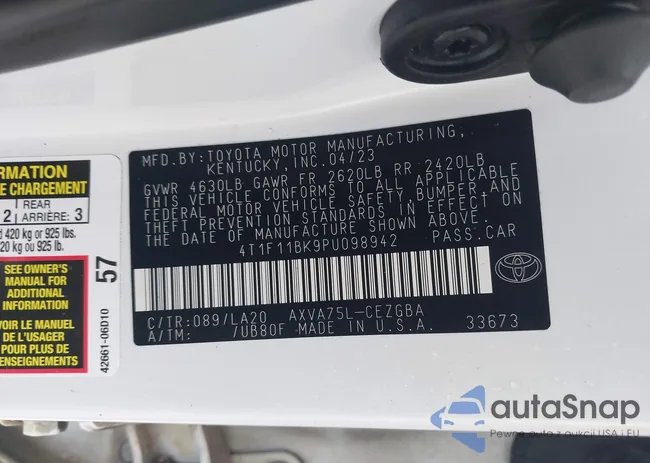 4T1F11BK9PU098942: 44423976