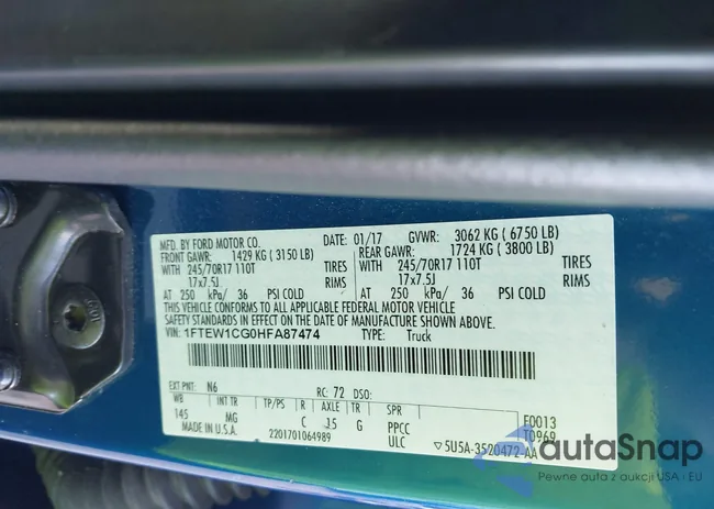 1FTEW1CG0HFA87474: 44424242