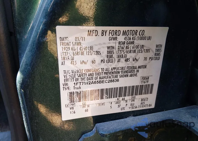 1FT7W2A65BEC28836: 44424307