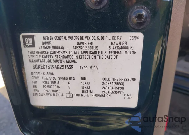 3GKEC16T94G251559: 44423408