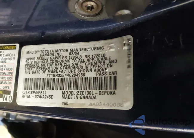 2T1BR32E44C294958: 44423419