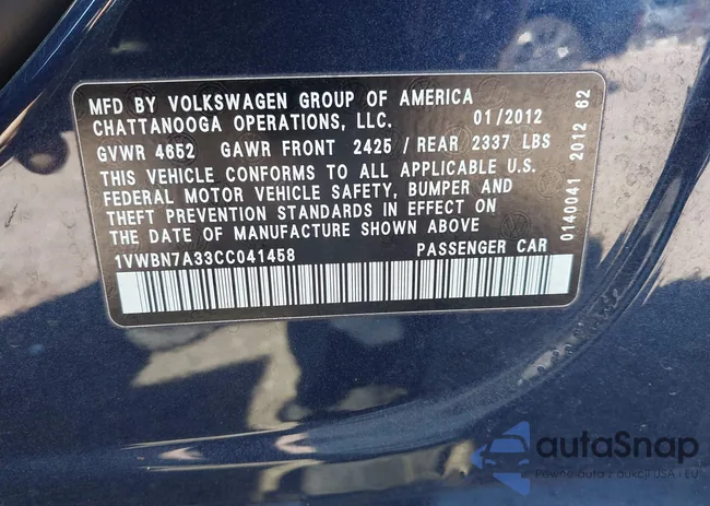 1VWBN7A33CC041458: 44423588