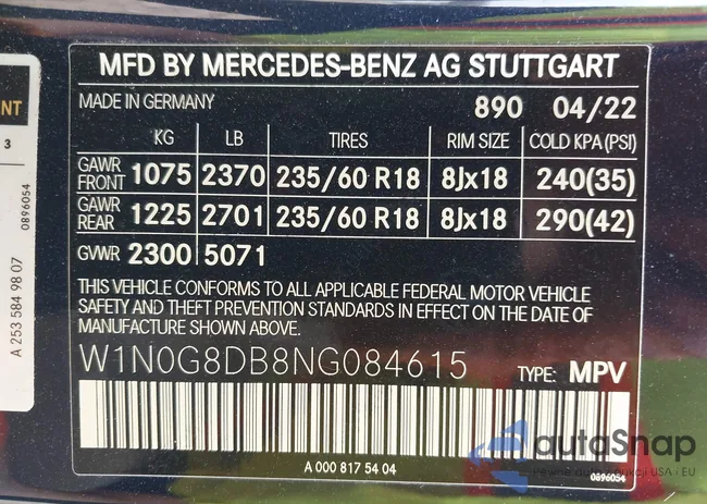 W1N0G8DB8NG084615: 44423621