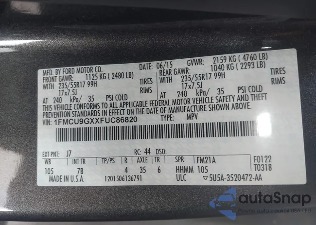 1FMCU9GXXFUC86820: 44423741