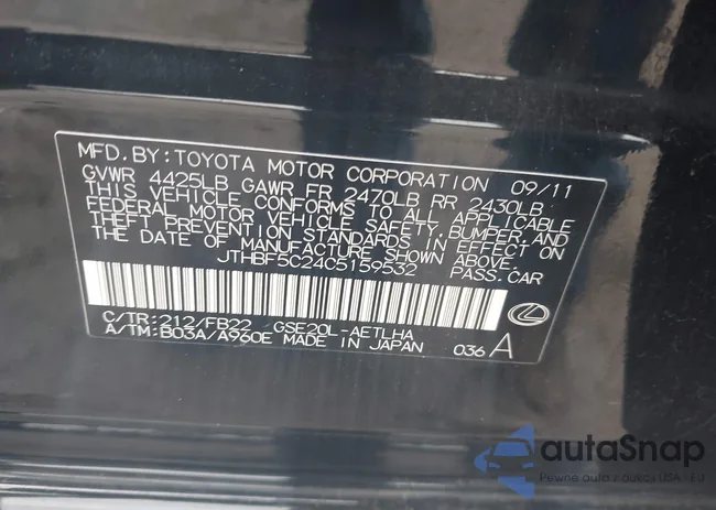 JTHBF5C24C5159532: 44423763