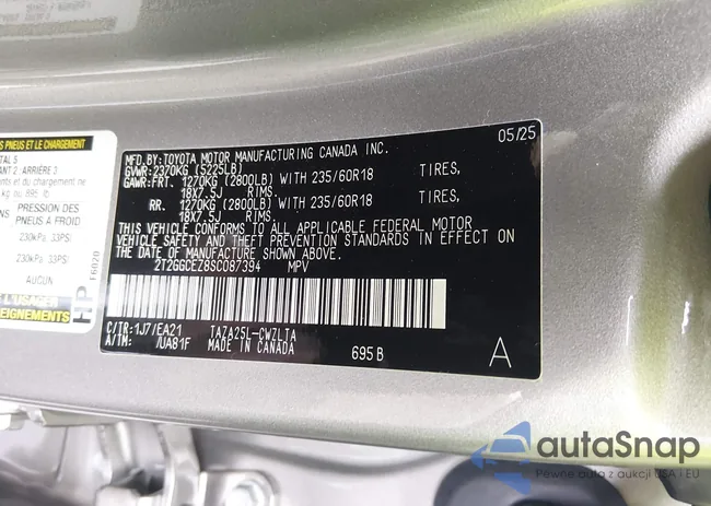 2T2GGCEZ8SC087394: 44423791