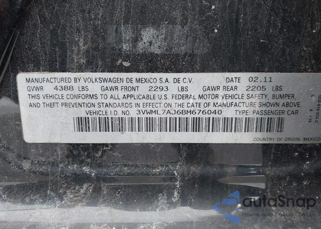 3VWML7AJ6BM676040: 44423803