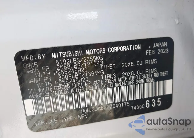 JA4J3UA83PZ040175: 44424902