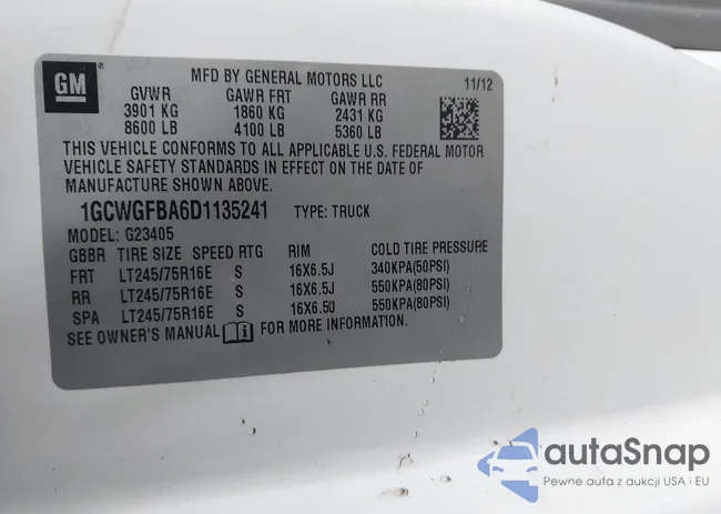 1GCWGFBA6D1135241: 44424981