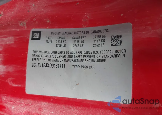 2G1FJ1EJXD9181711: 44425020