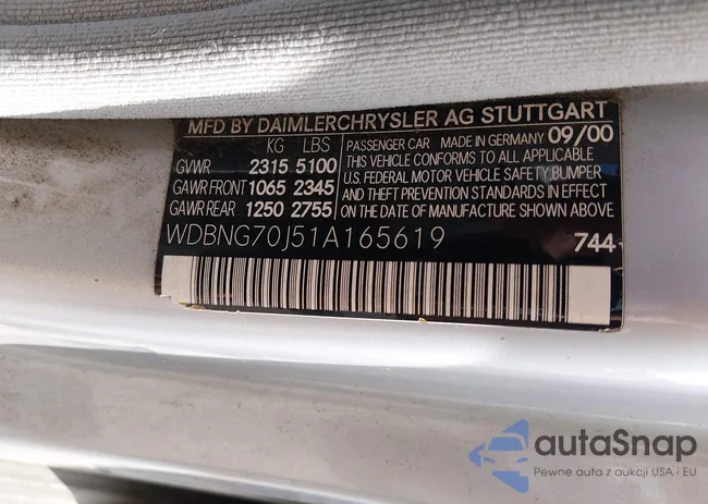 WDBNG70J51A165619: 44425165