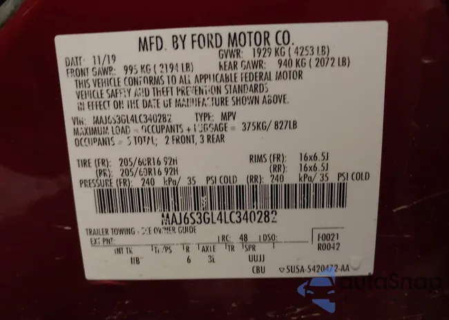 MAJ6S3GL4LC340282: 44424530