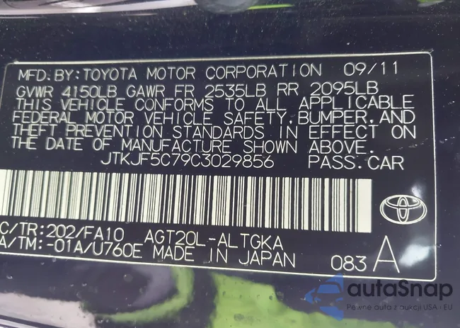 JTKJF5C79C3029856: 44424633