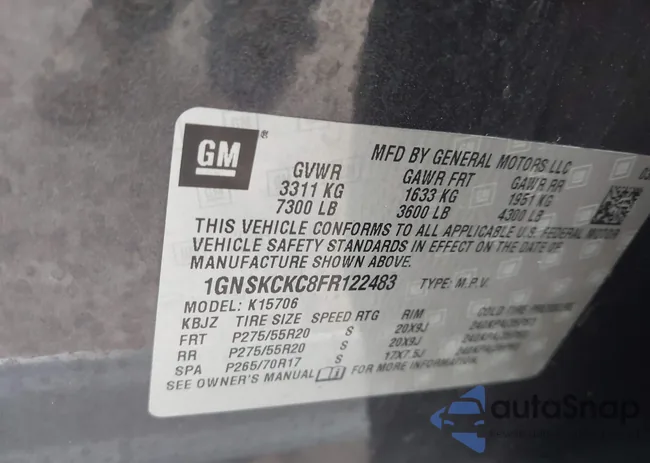 1GNSKCKC8FR122483: 44424739