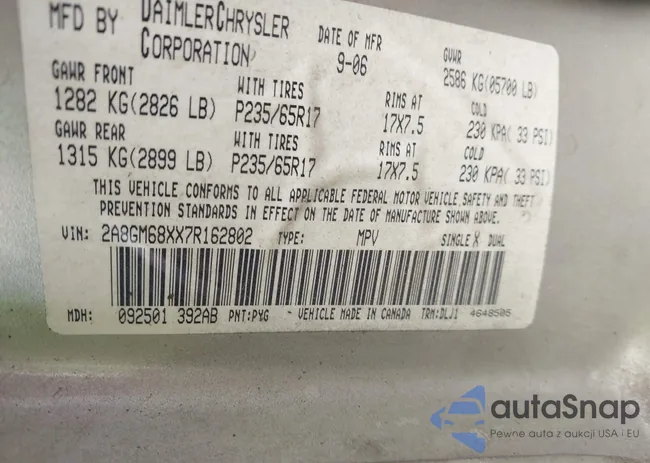 2A8GM68XX7R162802: 44424751