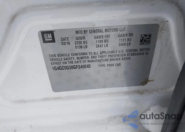 1G4GC5G38GF240645: 44424791