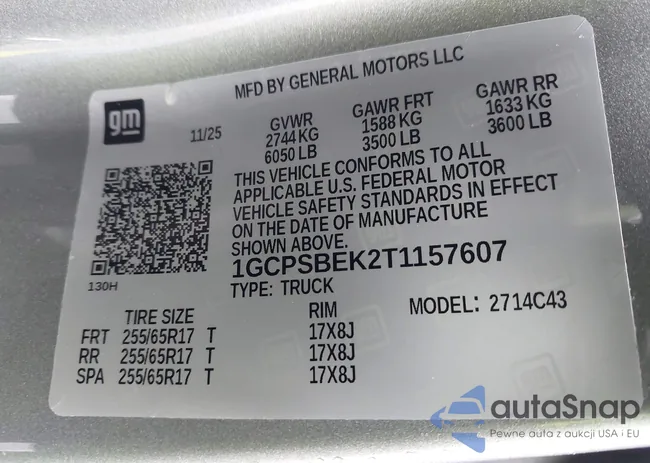 1GCPSBEK2T1157607: 44425899