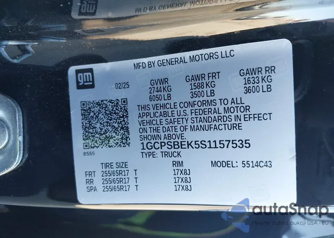 1GCPSBEK5S1157535: 44425901