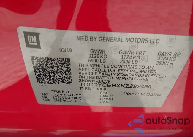 1GCRYCEHXKZ292450: 44426194