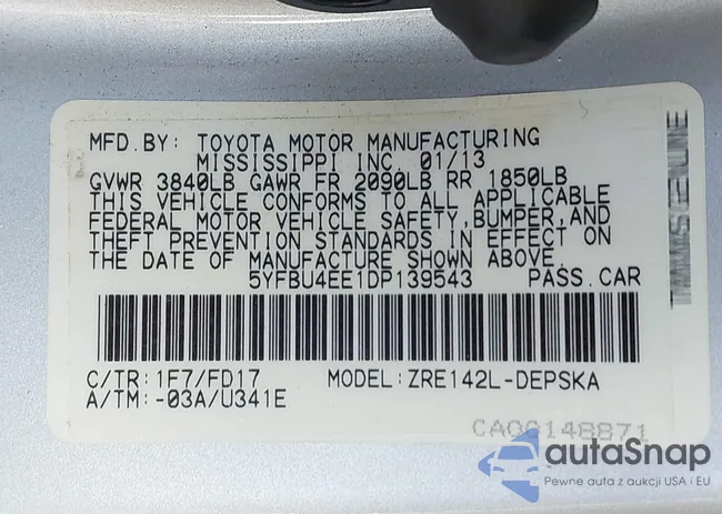 5YFBU4EE1DP139543: 44426286