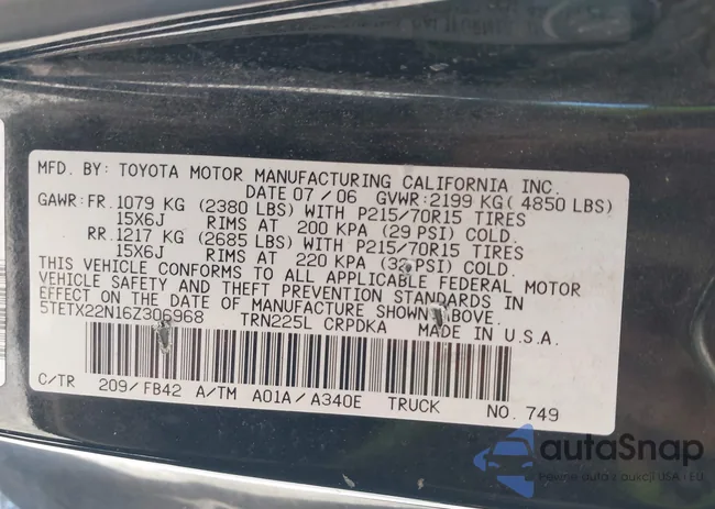 5TETX22N16Z306968: 44426308