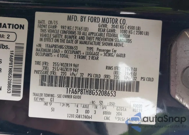 1FA6P8TH8G5208653: 44426328