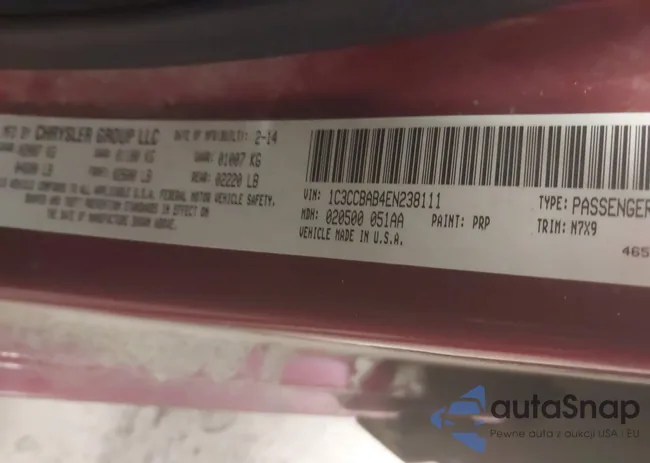 1C3CCBAB4EN238111: 44425439