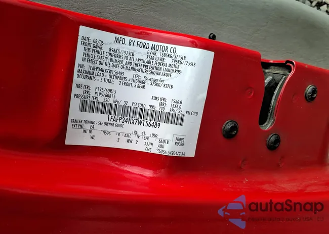 1FAFP34NX7W156489: 44425505