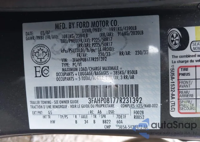 3FAHP08177R231392: 44425529