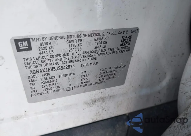 3GNAXJEV5JS542674: 44425620