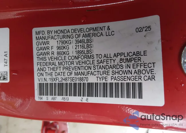 19XFL2H87SE018870: 44425623