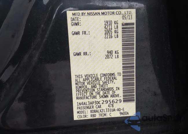 1N4AL3AP3DC295629: 44425669