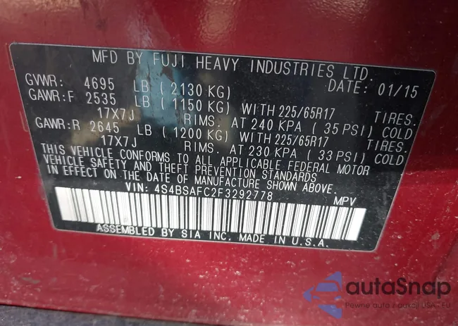 4S4BSAFC2F3292778: 44425693