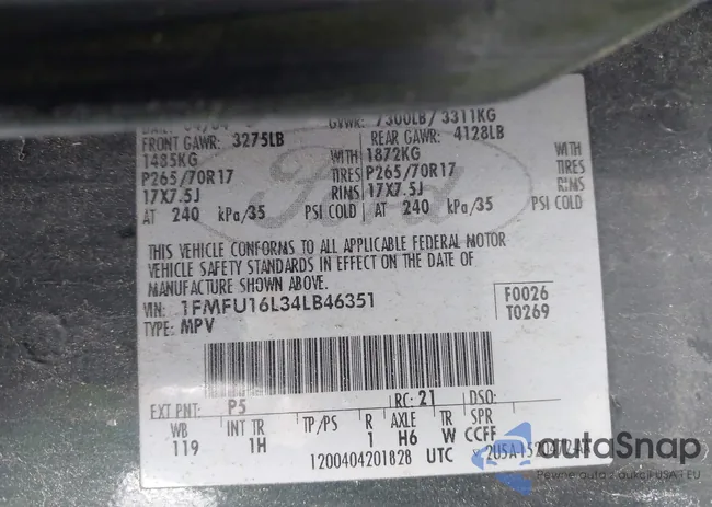 1FMFU16L34LB46351: 44425709