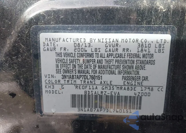 3N1AB7AP7DL760151: 44425723