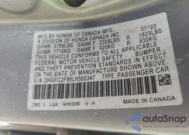 2HGFC2F86LH565347: 44426862