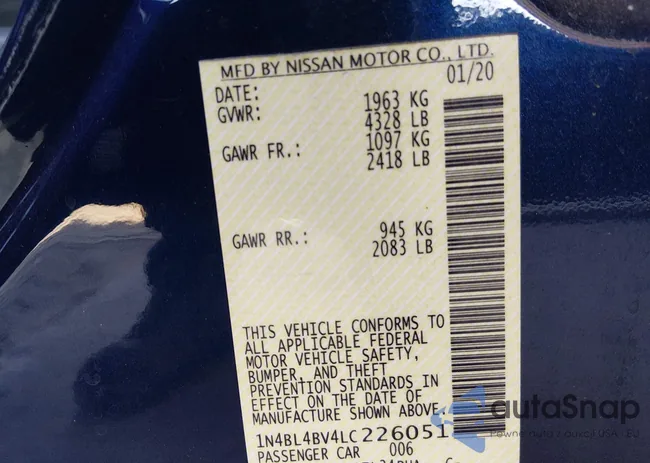 1N4BL4BV4LC226051: 44426906