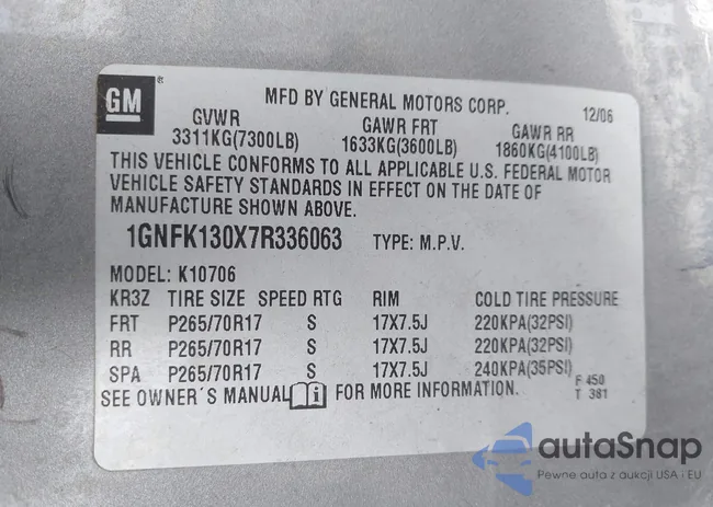 1GNFK130X7R336063: 44427060