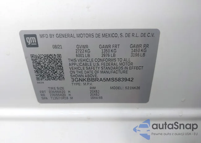 3GNKBBRA5MS583942: 44427103