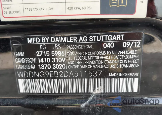 WDDNG9EB2DA511537: 44427250