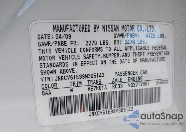 JNKCV61E99M305142: 44427258