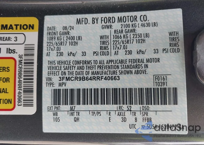 3FMCR9B64RRF40663: 44426431