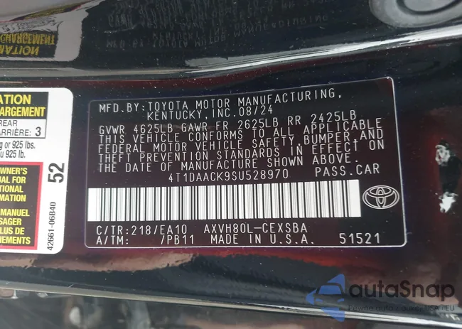 4T1DAACK9SU528970: 44426516