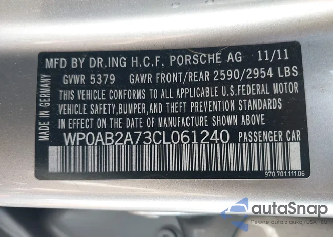 WP0AB2A73CL061240: 44426572