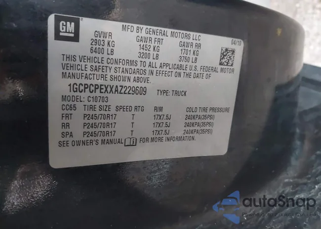 1GCPCPEXXAZ229609: 44426679