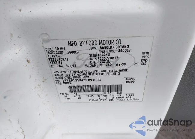 1FTRF12W45KB91883: 44426694